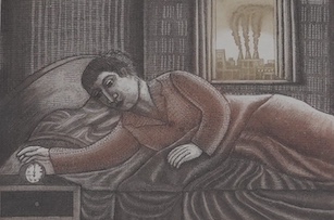 John Swanson, artist proof print, 'Alarm clock', signed in pencil, 10 x 14cm, visible sheet 33 x 23cm. Condition - fair